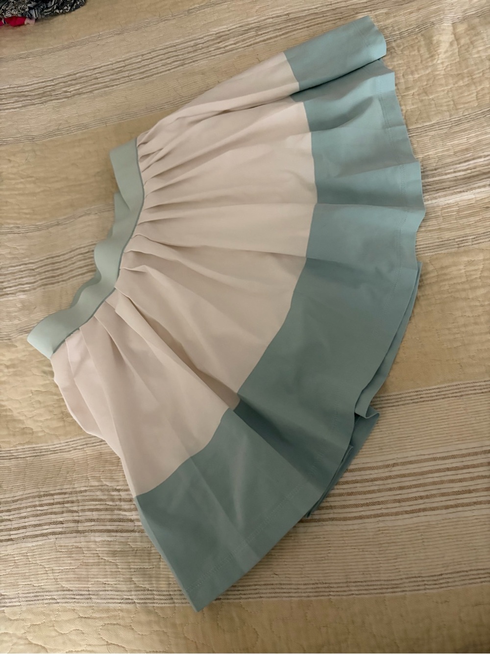 Athleta Girl Pleated Tennis Skirt Girls White Blue Lined Pull On Size L